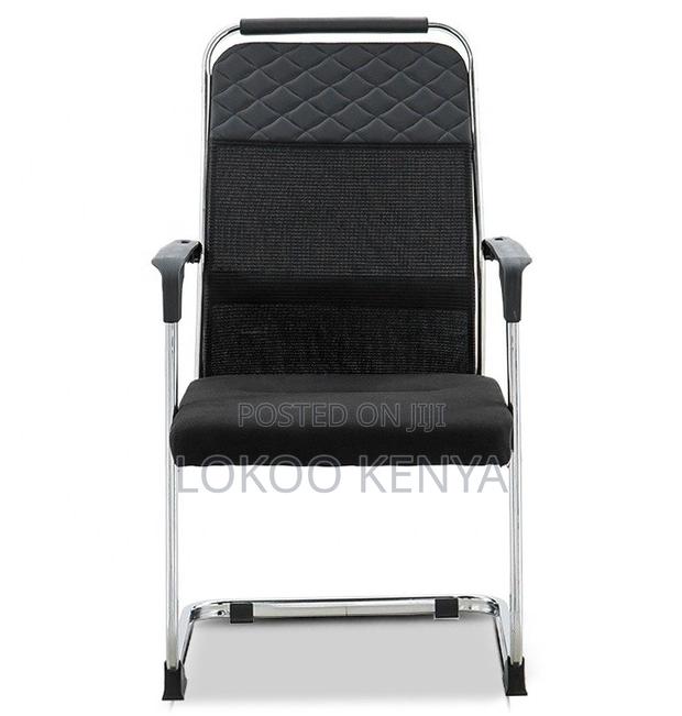 Office Chair; Executive Mesh-Leather Visitor's Waiting Chair - thumbnail 5