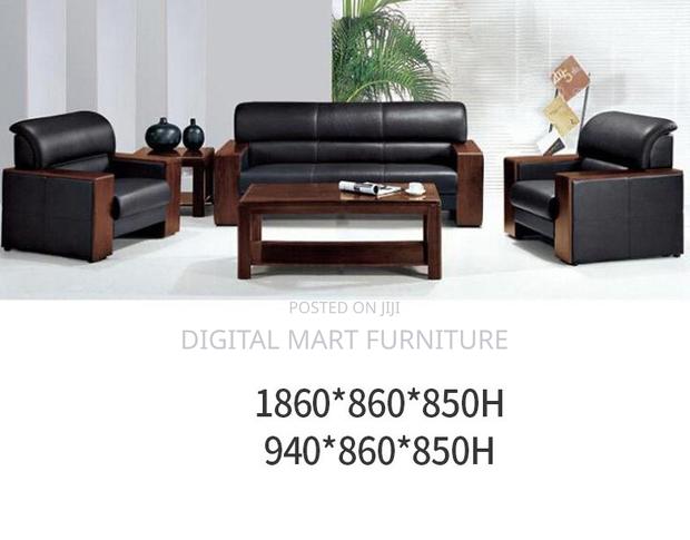 Black Modular Leather 5 Seater Couch - thumbnail 5