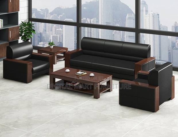 Black Modular Leather 5 Seater Couch - thumbnail 7