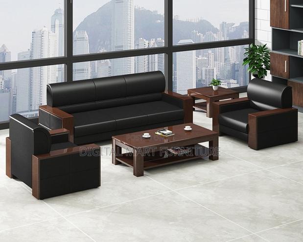 Black Modular Leather 5 Seater Couch - thumbnail 8