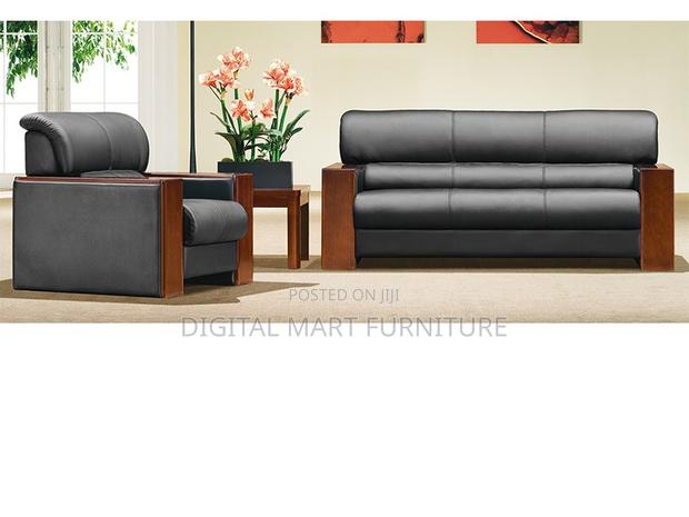 Black Modular Leather 5 Seater Couch - thumbnail 9