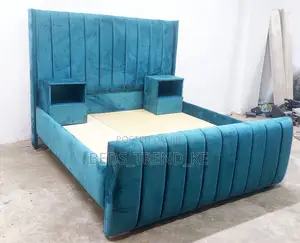 Moody 5 by 6 Ft Modern Bed With Side Drawers