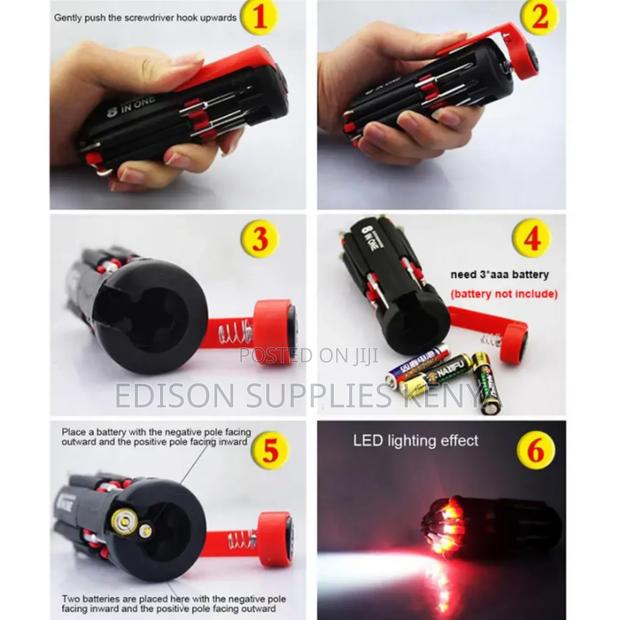 Screwdrivers 8-in-1 Set Handle Torch Multi Bits Heads Screw Drivers - thumbnail 4