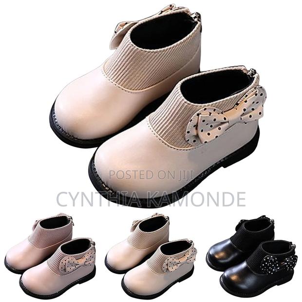 Beige , Peach , Black Girls Boots - thumbnail 2