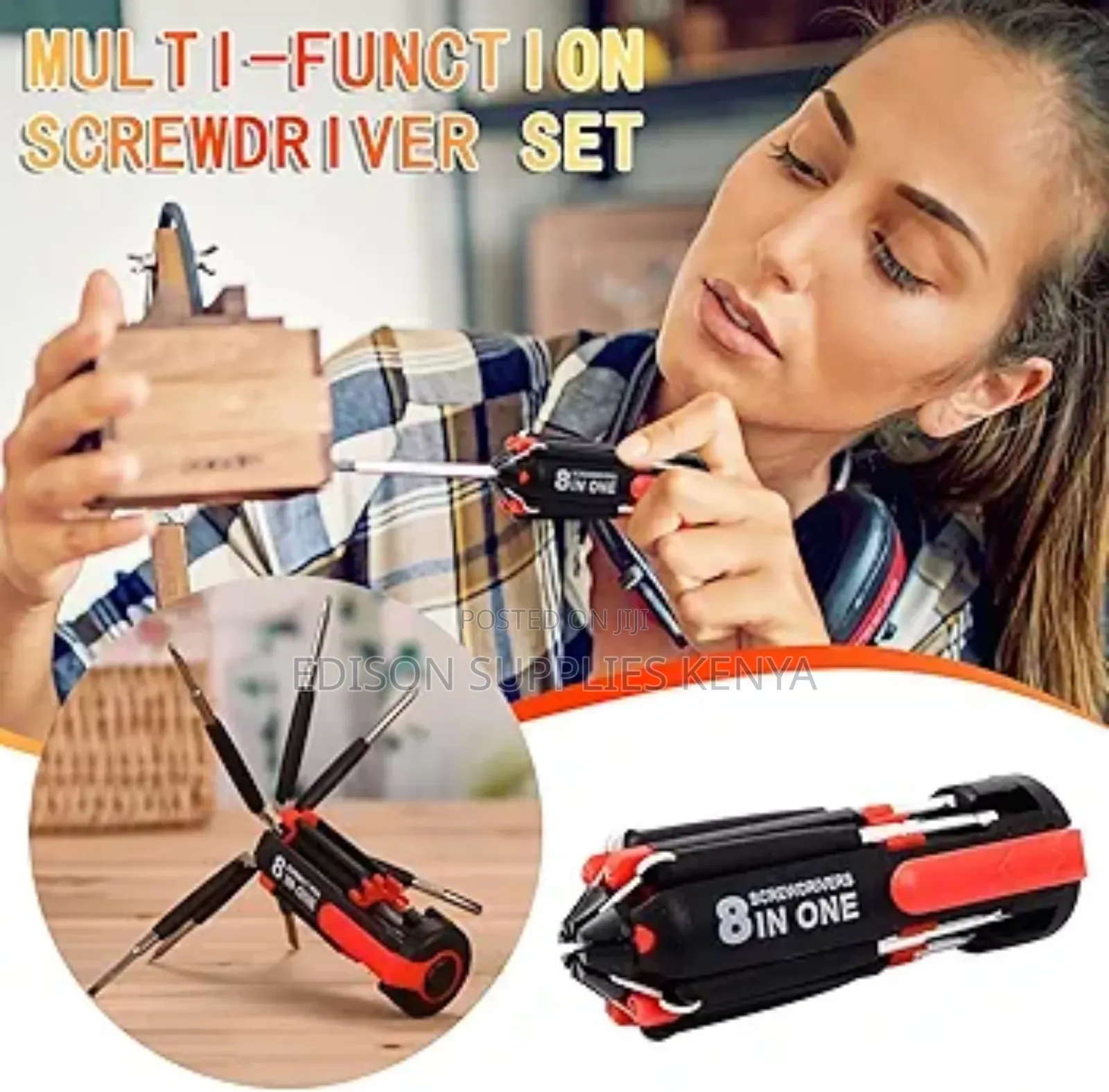 Screwdrivers 8-in-1 Set Handle Torch Multi Bits Heads Screw Drivers