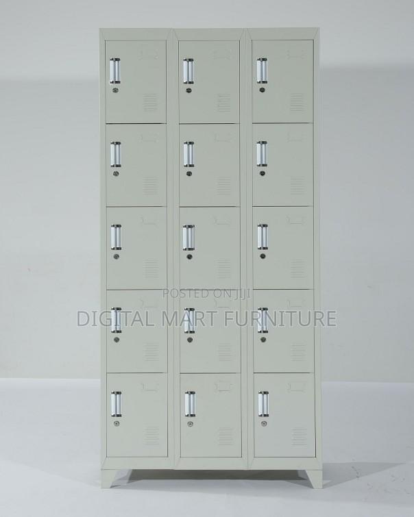 White Industrial 15 Locker Storage Cabinet - thumbnail 5