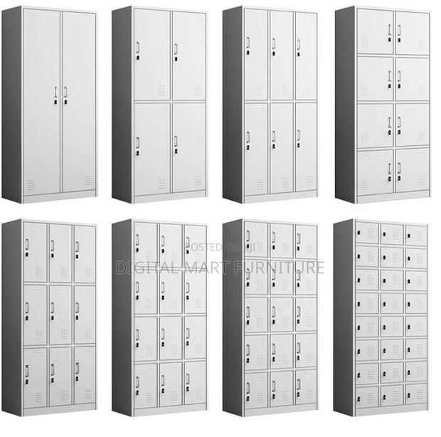 White Industrial 15 Locker Storage Cabinet - thumbnail 4