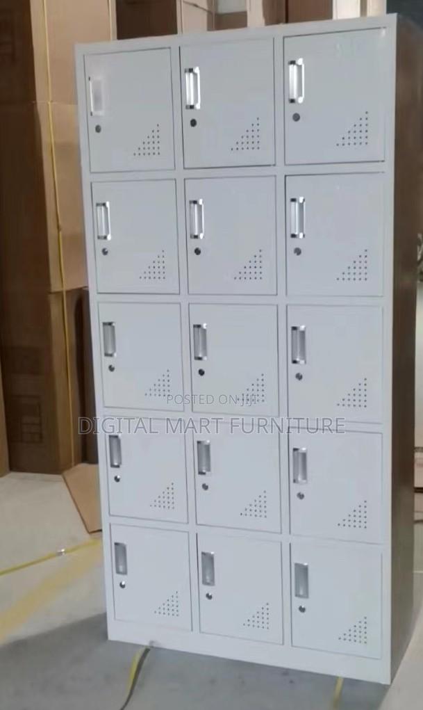 White Industrial 15 Locker Storage Cabinet - thumbnail 6