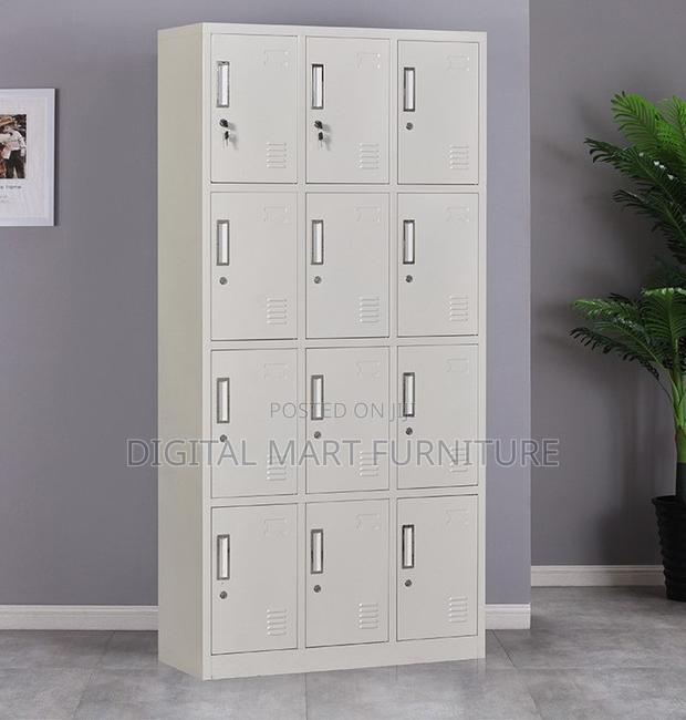 White Industrial 15 Locker Storage Cabinet - thumbnail 8