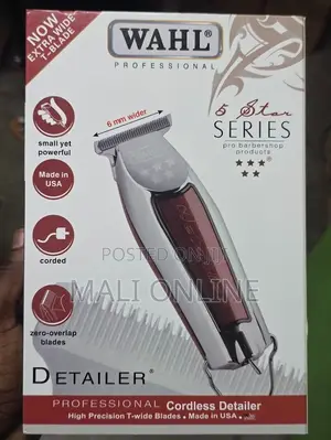 Wahl Cordless Detailer Trimmer Extra Wide T-Blade Powerful Motor
