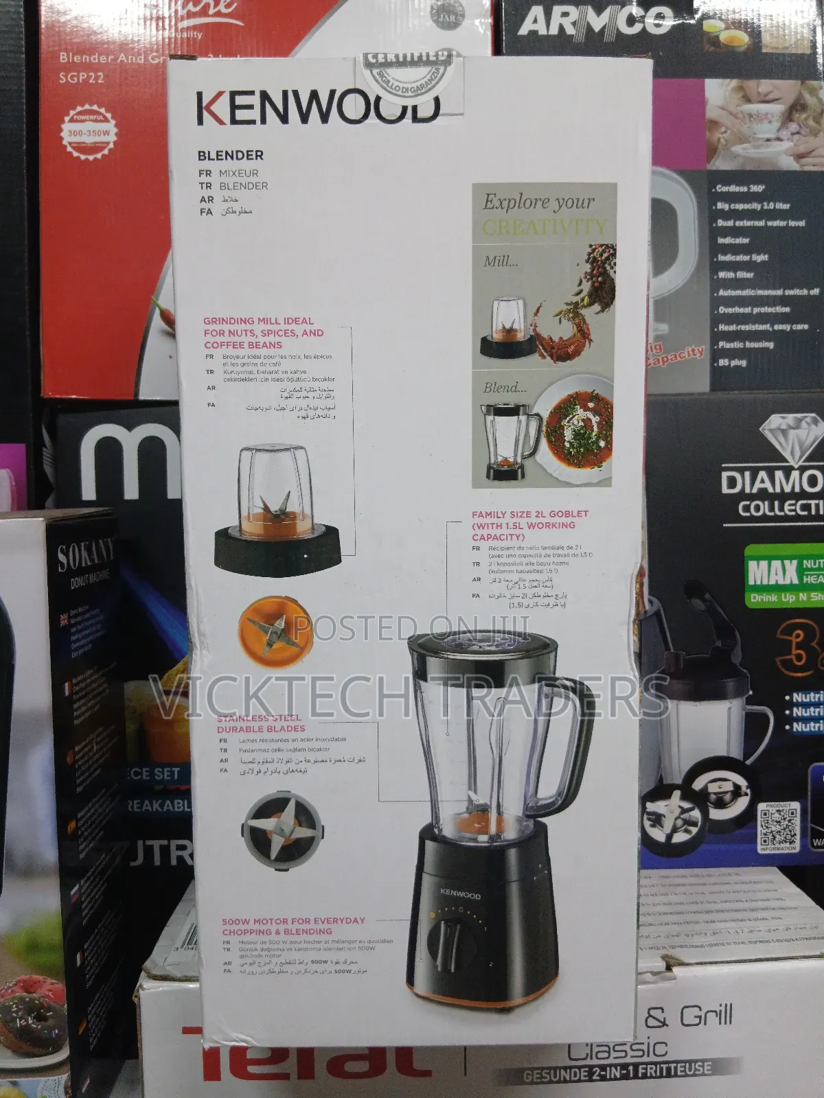 Blender, Kenwood 500w 2l Jar Blender Plus Miller With 1yr Warranty