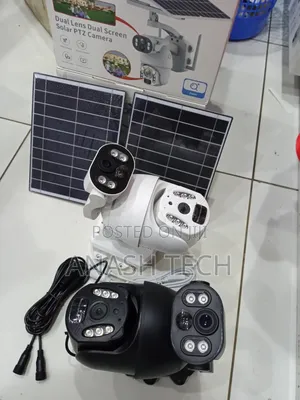 Simcard Solar 6mp Dual Lens CCTV Camera With Duo Solar Panel