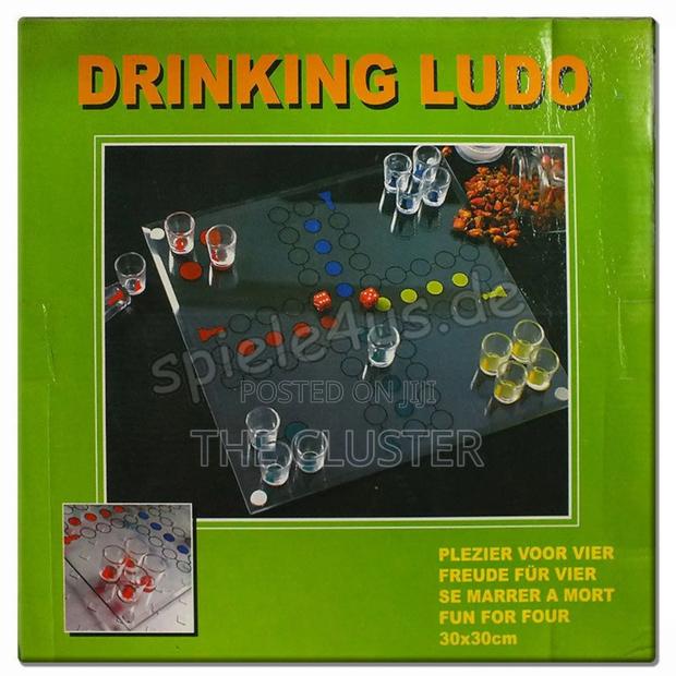 4 Cups Glass Drinking Ludo Game