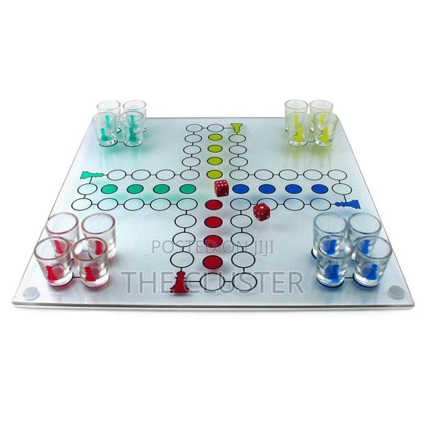 4 Cups Glass Drinking Ludo Game - thumbnail 2