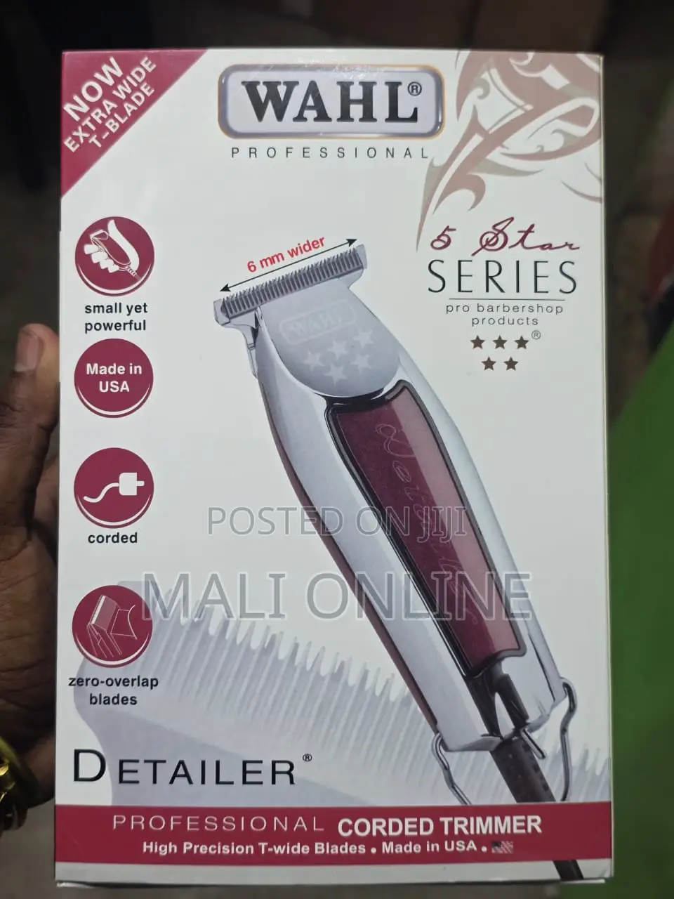 Wahl Detailer Trimmer Corded Extra Wide Barber Hair Trimmer