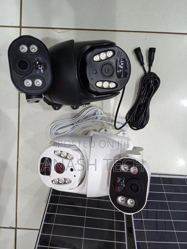 Dual Lens 4g Solar CCTV Camera 6mp With Simcard Slot Full Color