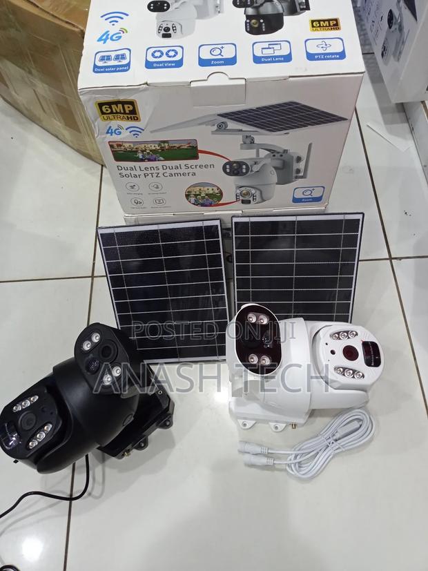 Dual Lens Solar Powered CCTV Camera Simcard Enabled Full Hd 6mp