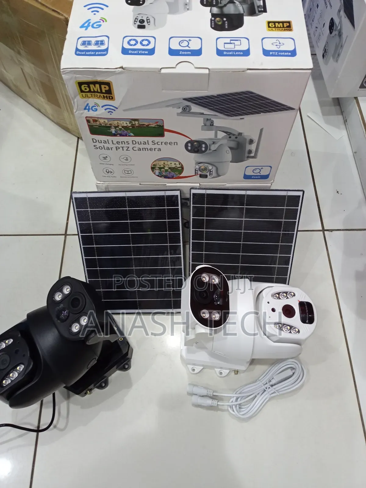 Ubox 4g Solar Powered Dual Lens 6mp CCTV Outdoor Camera Full Color