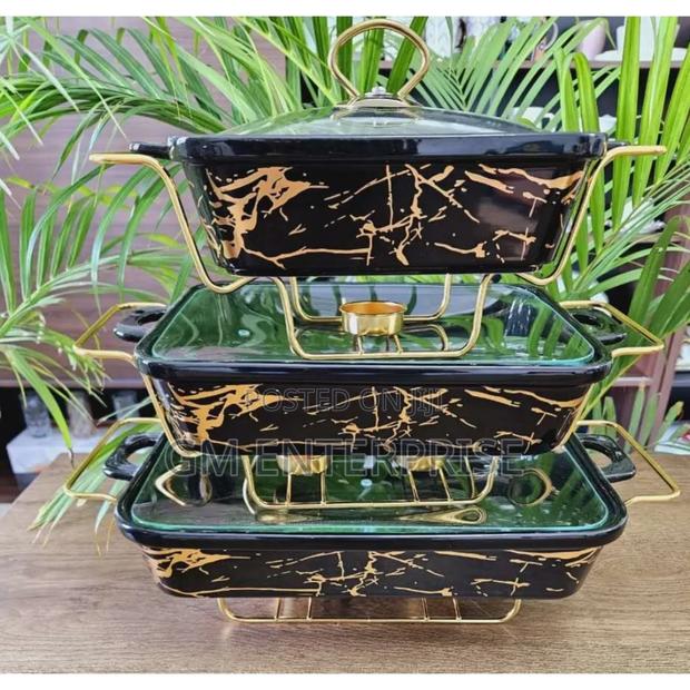 *Ceramic Cheffing/Serving Dishes ,3 PCS