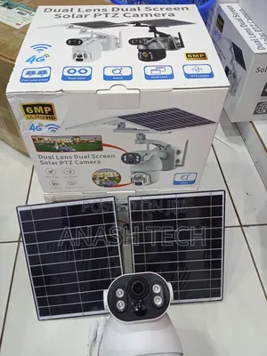 4g 6mp Ubox Dual Lens Dual Screen Solar PTZ Camera With Simcard Slot
