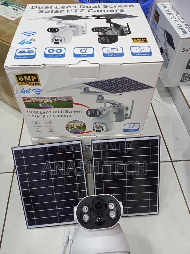 4g 6mp Ubox Dual Lens Dual Screen Solar PTZ Camera With Simcard Slot