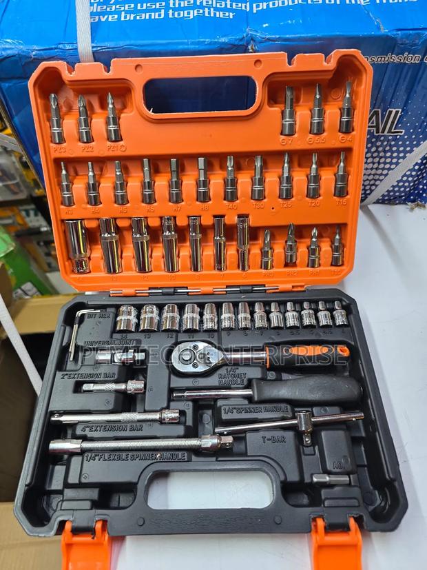 53-Piece Ratchet Socket Wrench Set, - thumbnail 3