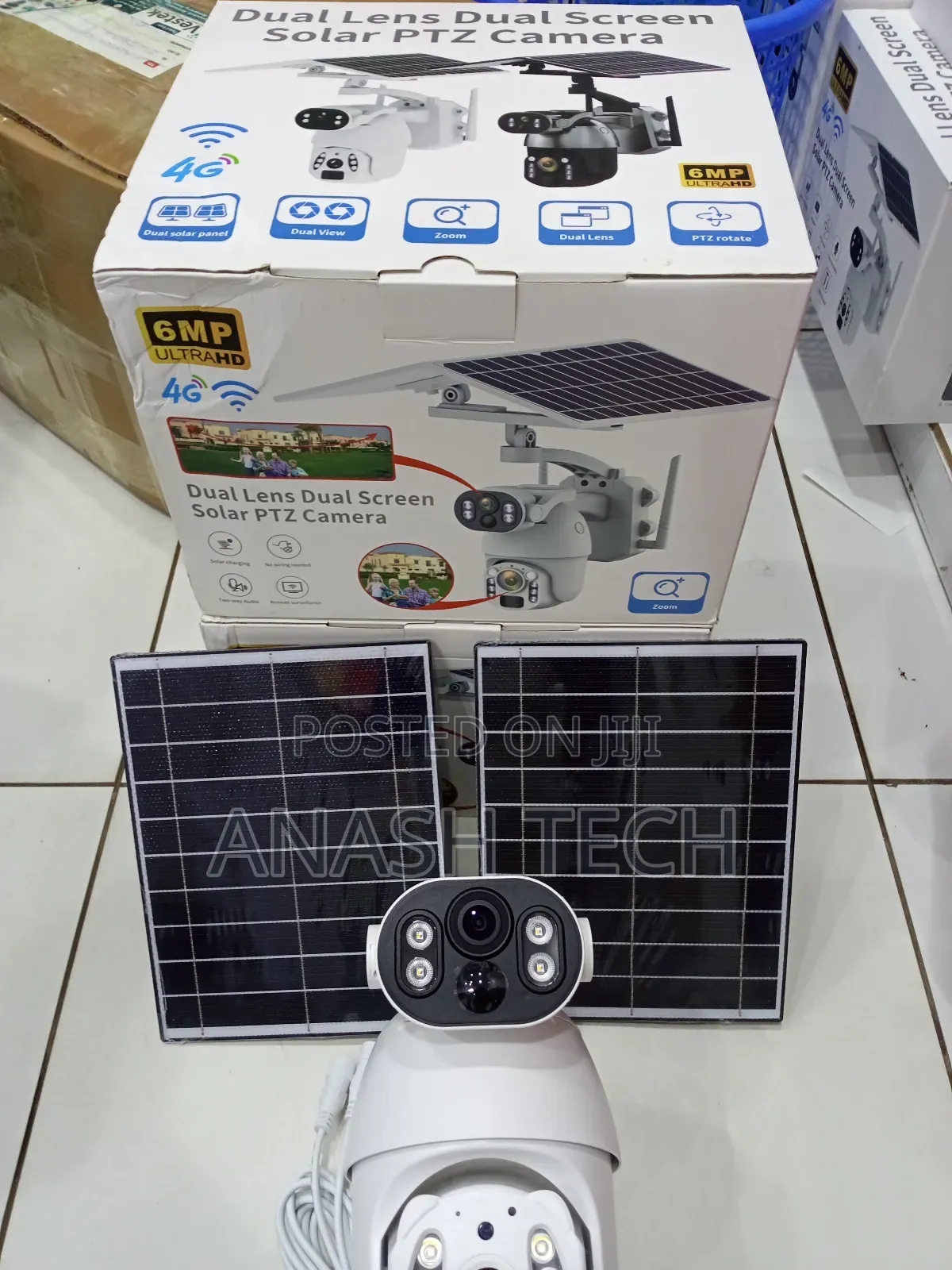 6mp Ultrahd Dual Lens Dual Screen Solar-Ubox 4g PTZ Outdoor Camera