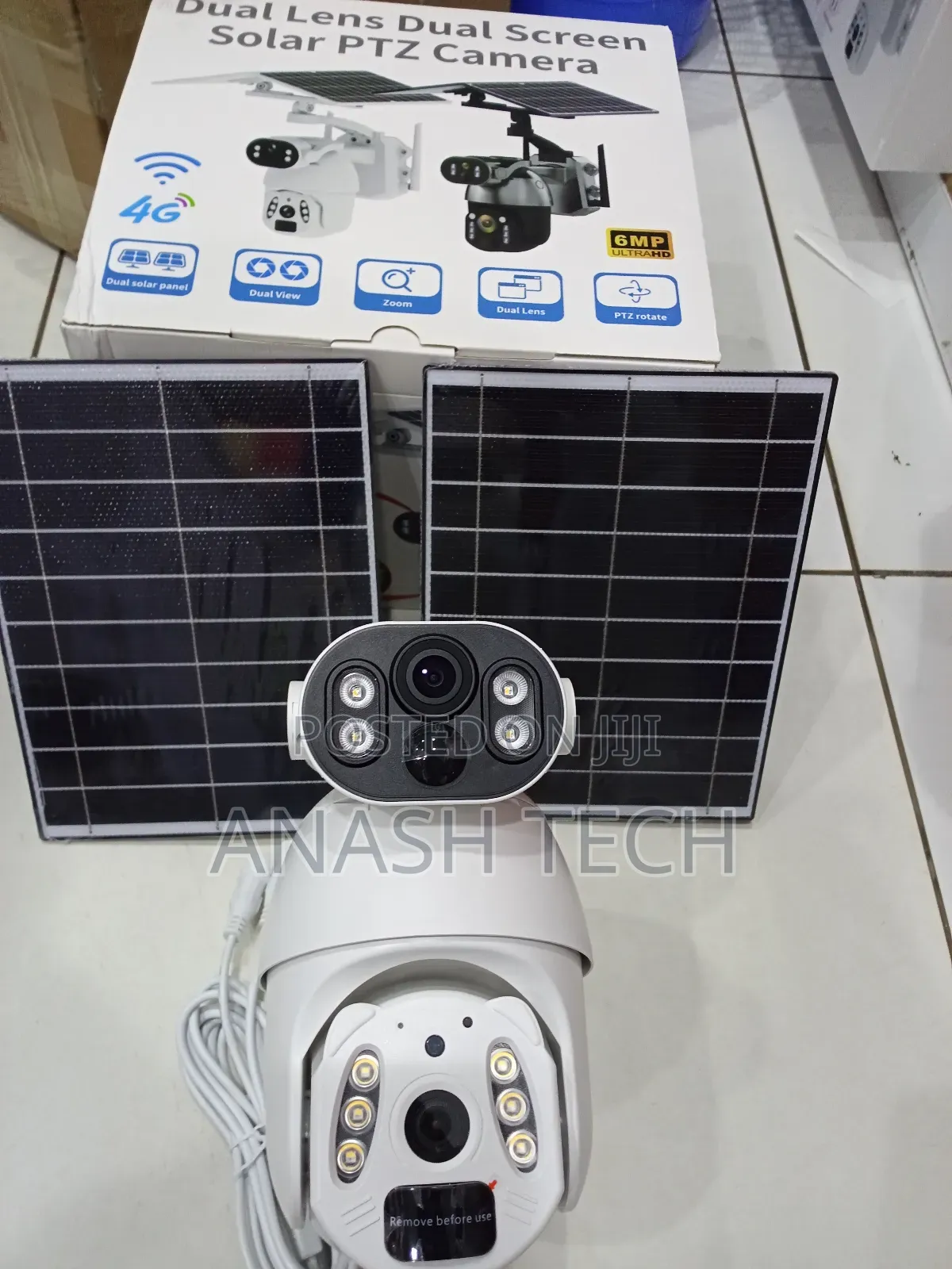 6mp Ubox Dual Lens Dual Screen Solar With Rechargeable Batter