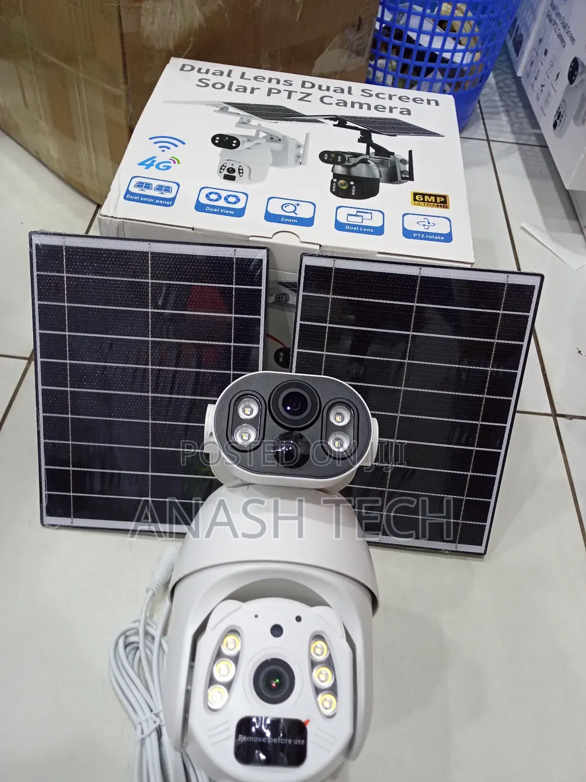 U-Box Dual Lens Dual Screen Solar PTZ Camera 6mp Full Hd