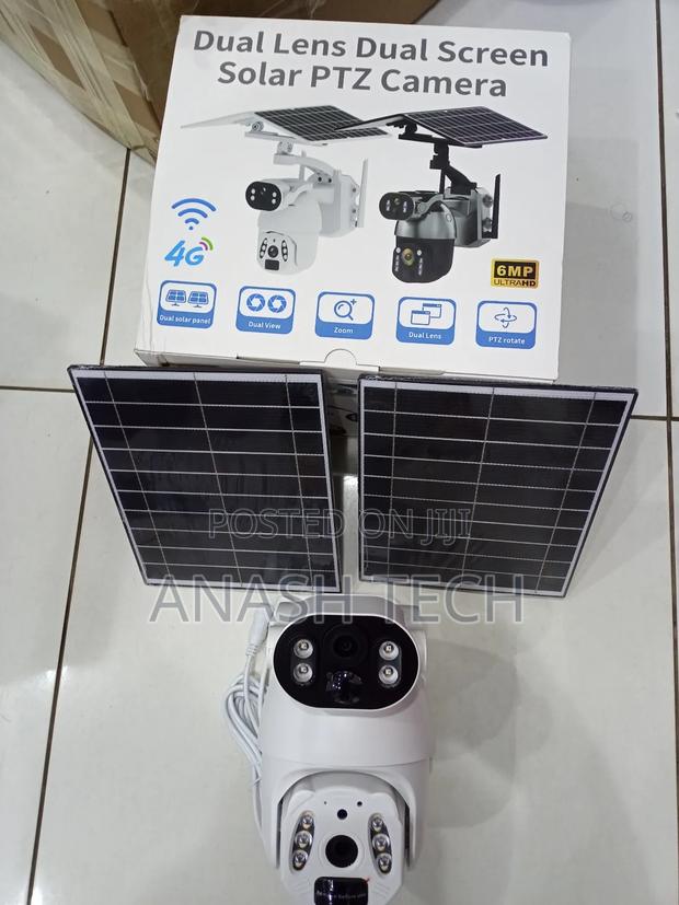 4g Dual Panel Dual Lens Solar PTZ Camera 6mp Quality Outdoor Camera