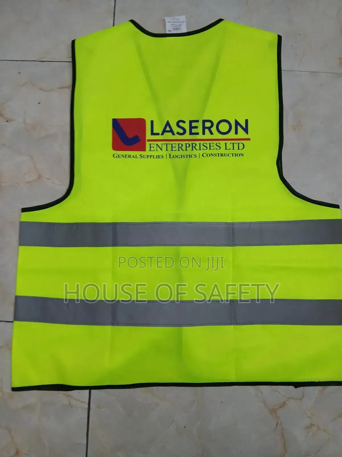 Floresent Safety Vest With High Visibility Silver Stripes