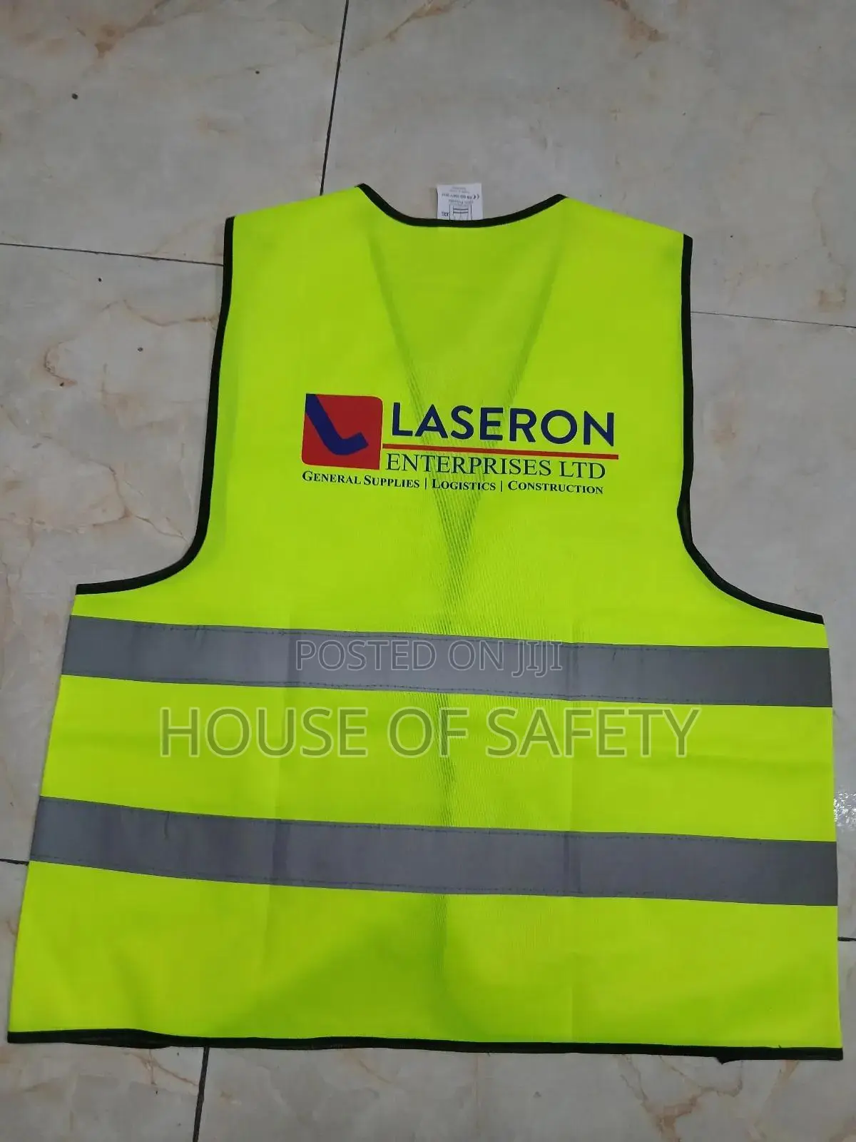 Floresent Safety Vest With High Visibility Silver Stripes