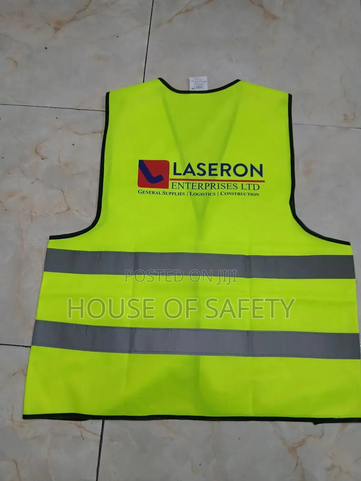 Floresent Safety Vest With High Visibility Silver Stripes