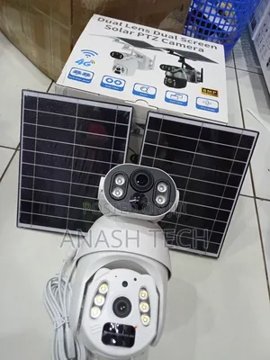 Simcard 4g 6mp Ubox Dual Lens Screen Solar PTZ Camera Color Visio