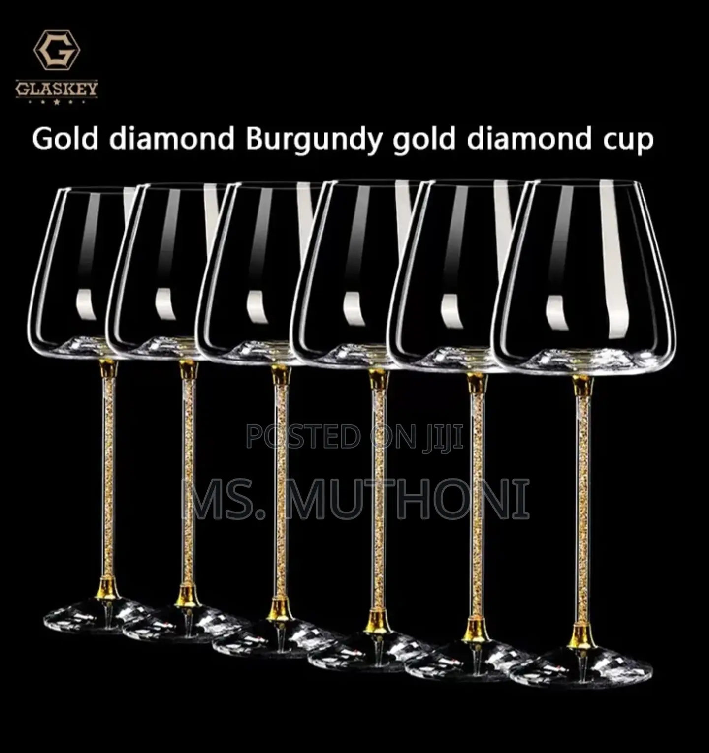 A Pair (2) 480 Ml Aesthetic Wine Crystal Wine Glasses.