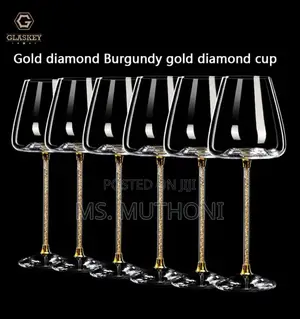 A Pair (2) 480 Ml Aesthetic Wine Crystal Wine Glasses.