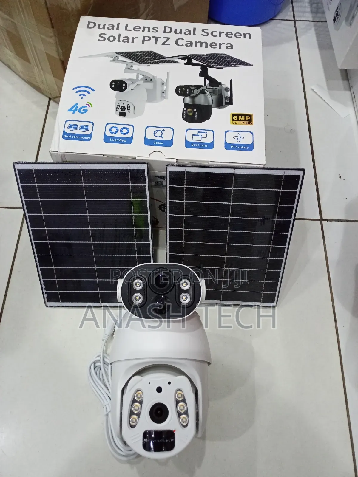 Weatherproof Ubox 6mp Dual Lens Solar CCTV Camera With Sim Card Slot