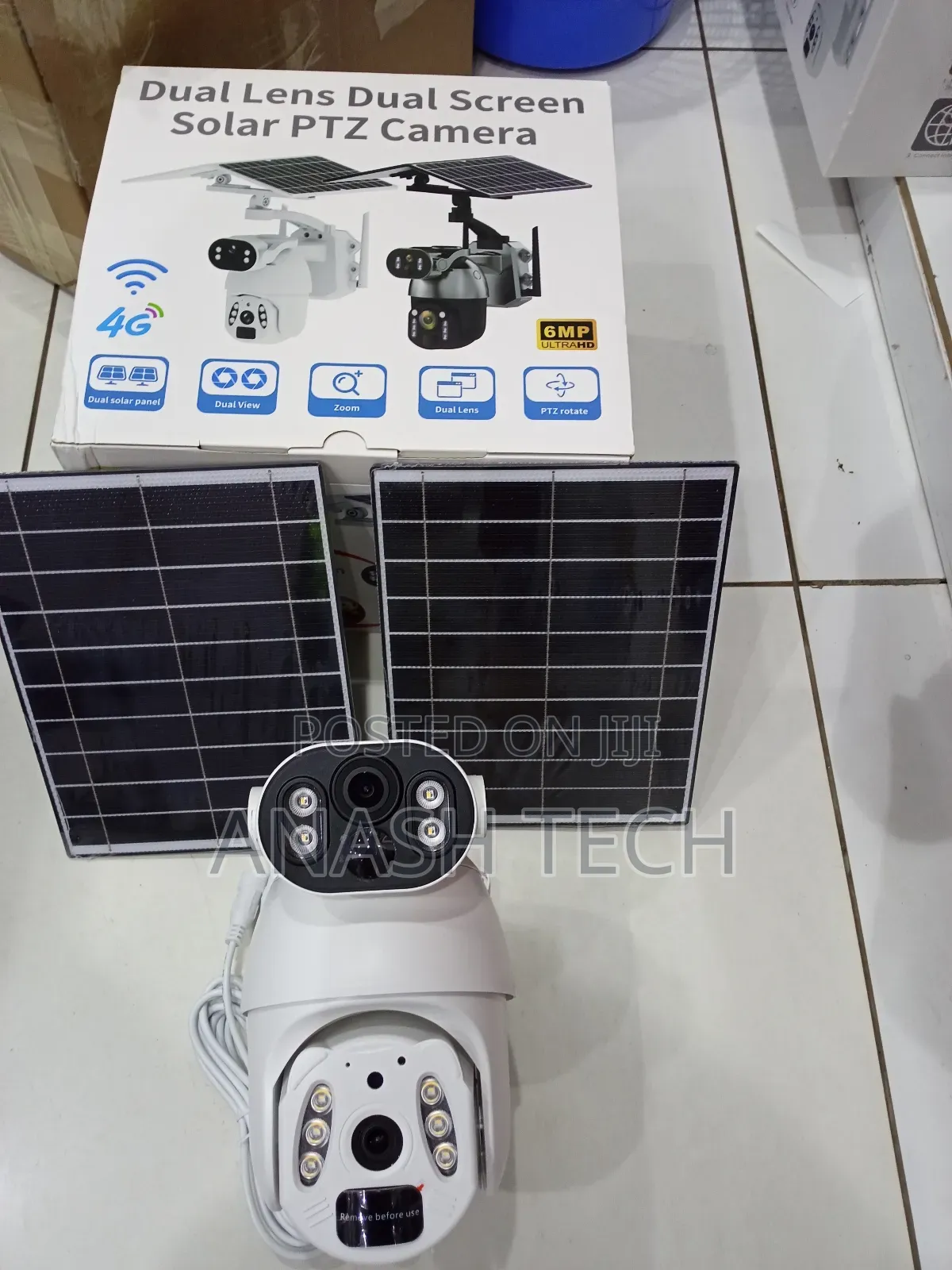Customised Dual Solar Panel 6mp Ultrahd Ubox Outdoor Solar PTZ Camera