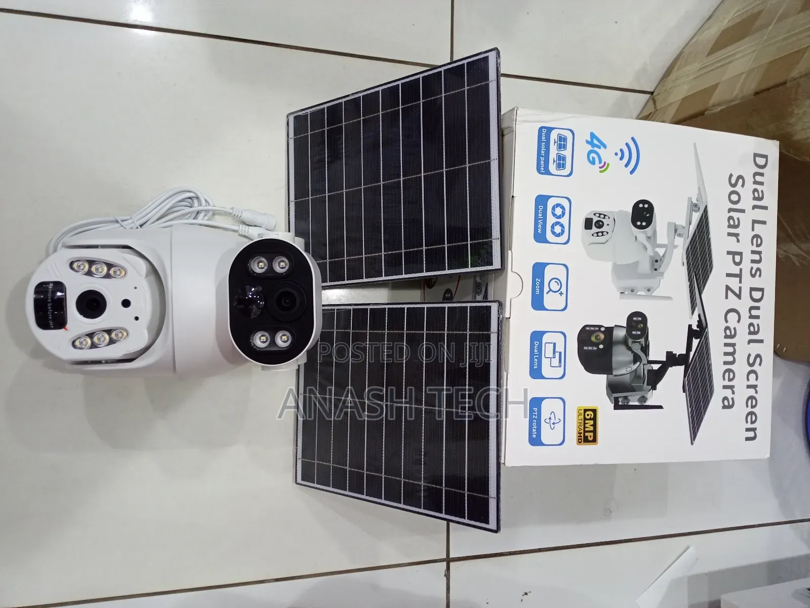 Double Lens 2 Solar Panel Ubox 6mp Outdoor PTZ 4g Camera