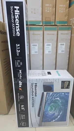 Hisense Soundbar Ax3120 360w 3.1.2 Channel Dolby Atmos Slim Design