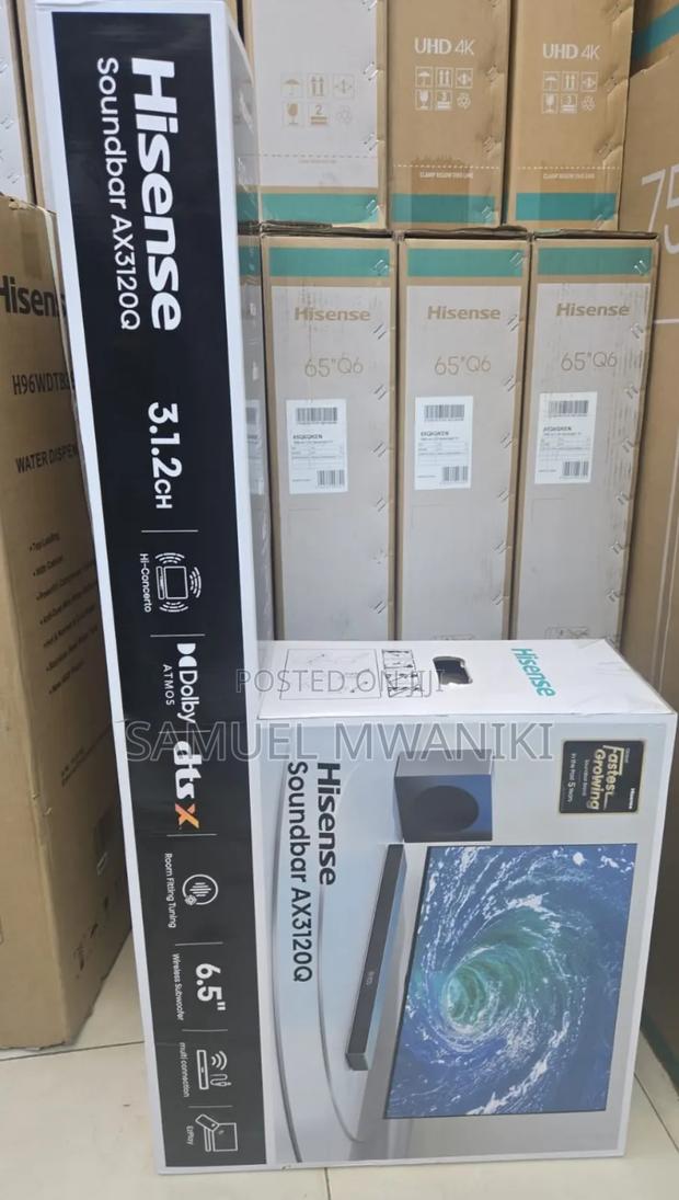 Hisense Soundbar Ax3120 360w 3.1.2 Channel Dolby Atmos Slim Design