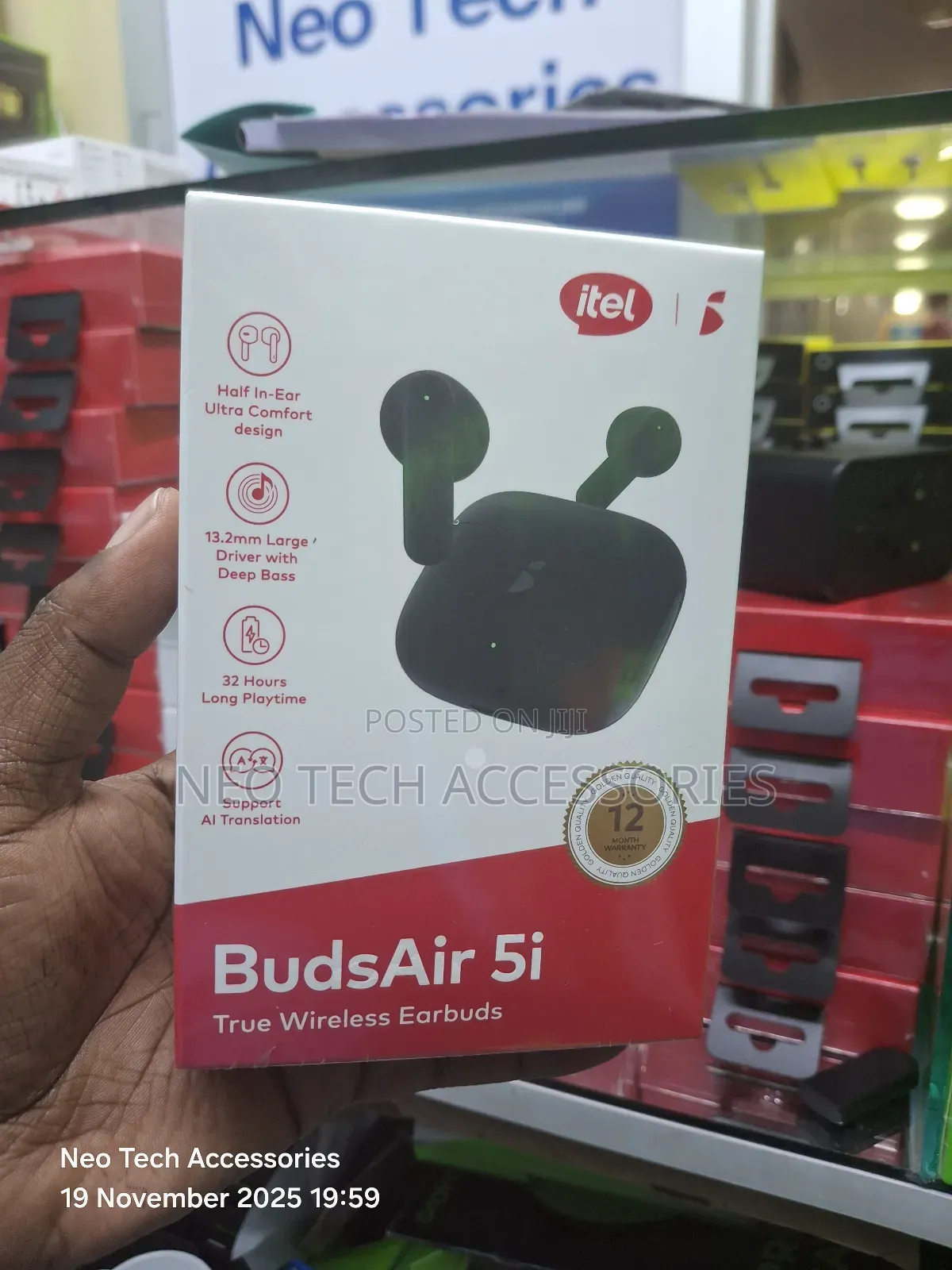 Itel Budsair 5i Earbuds With 32 Hours Long Playtime(Half In Ear)
