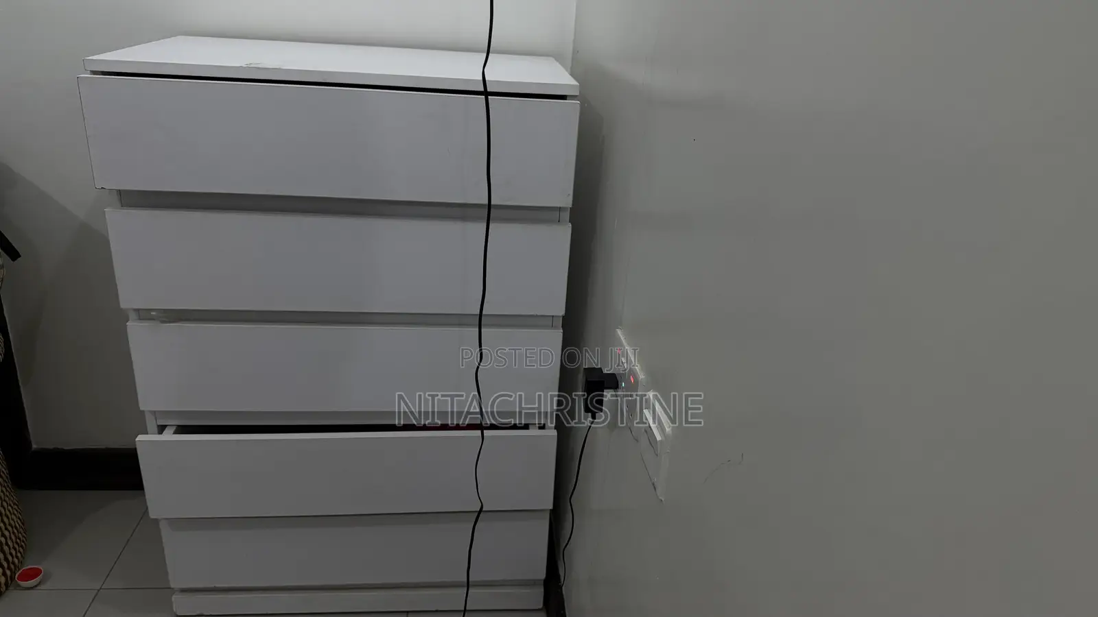 White 5-Drawer Storage Cabinet