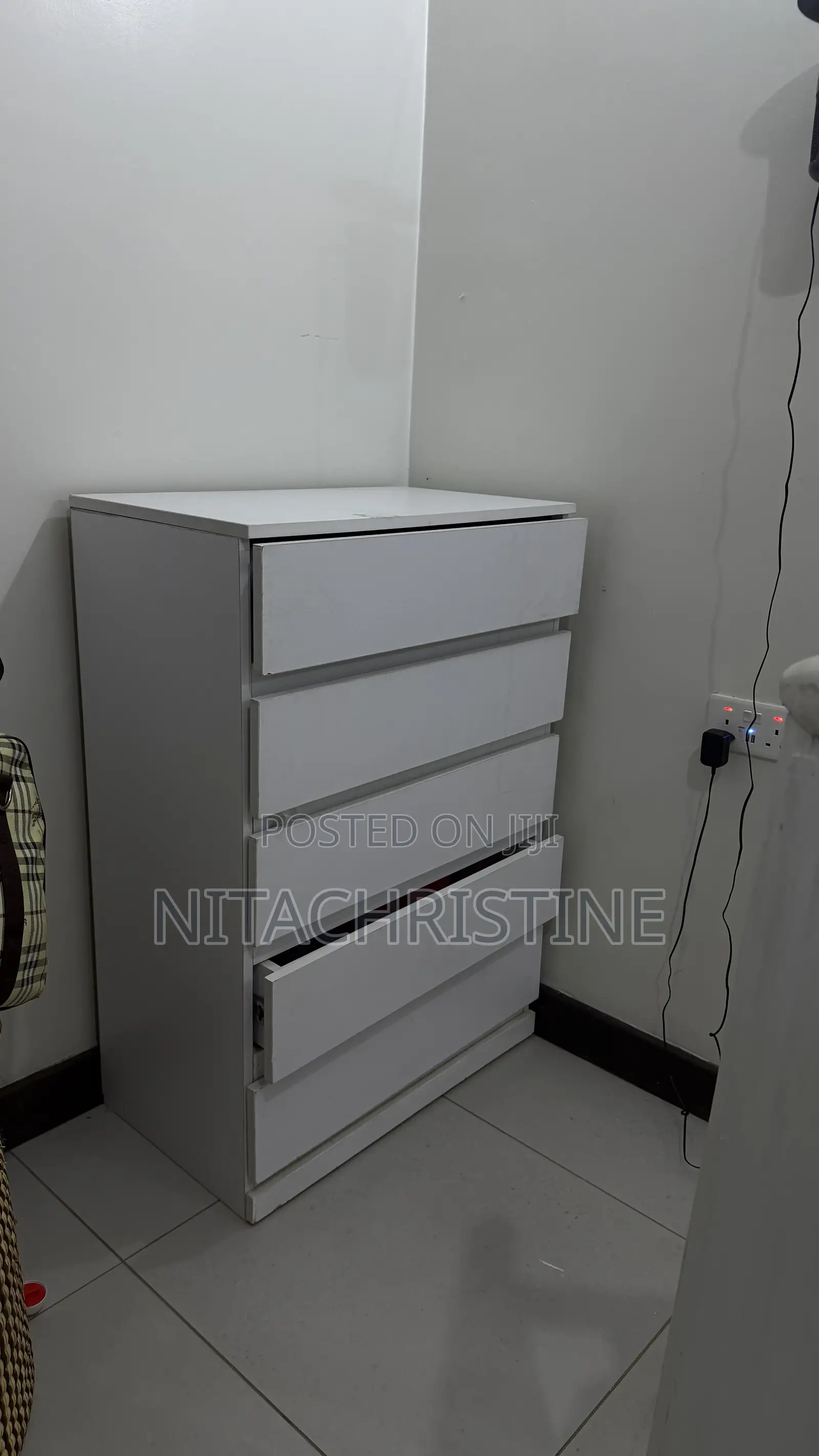 White 5-Drawer Storage Cabinet