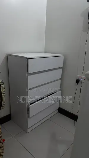 White 5-Drawer Storage Cabinet