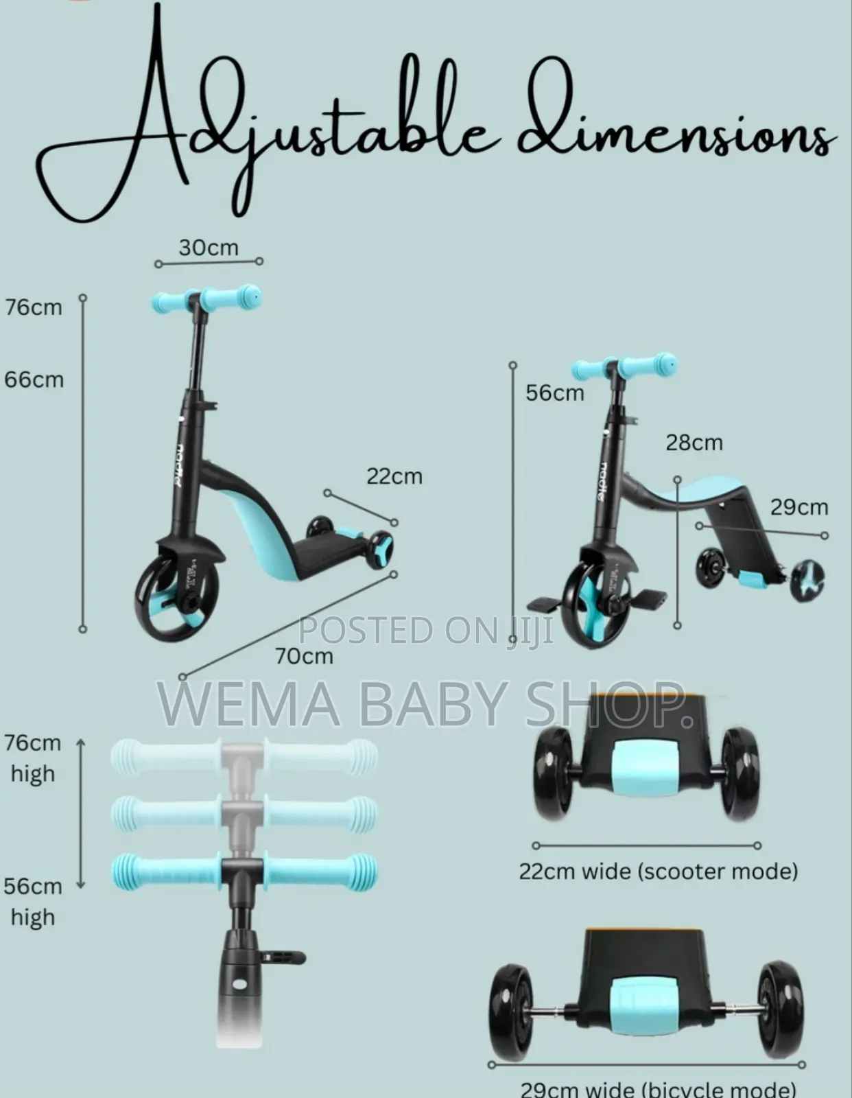 3-in-1 Kids Scooter and Bike (Scooter, a Balance Bike, and a Tricycle)