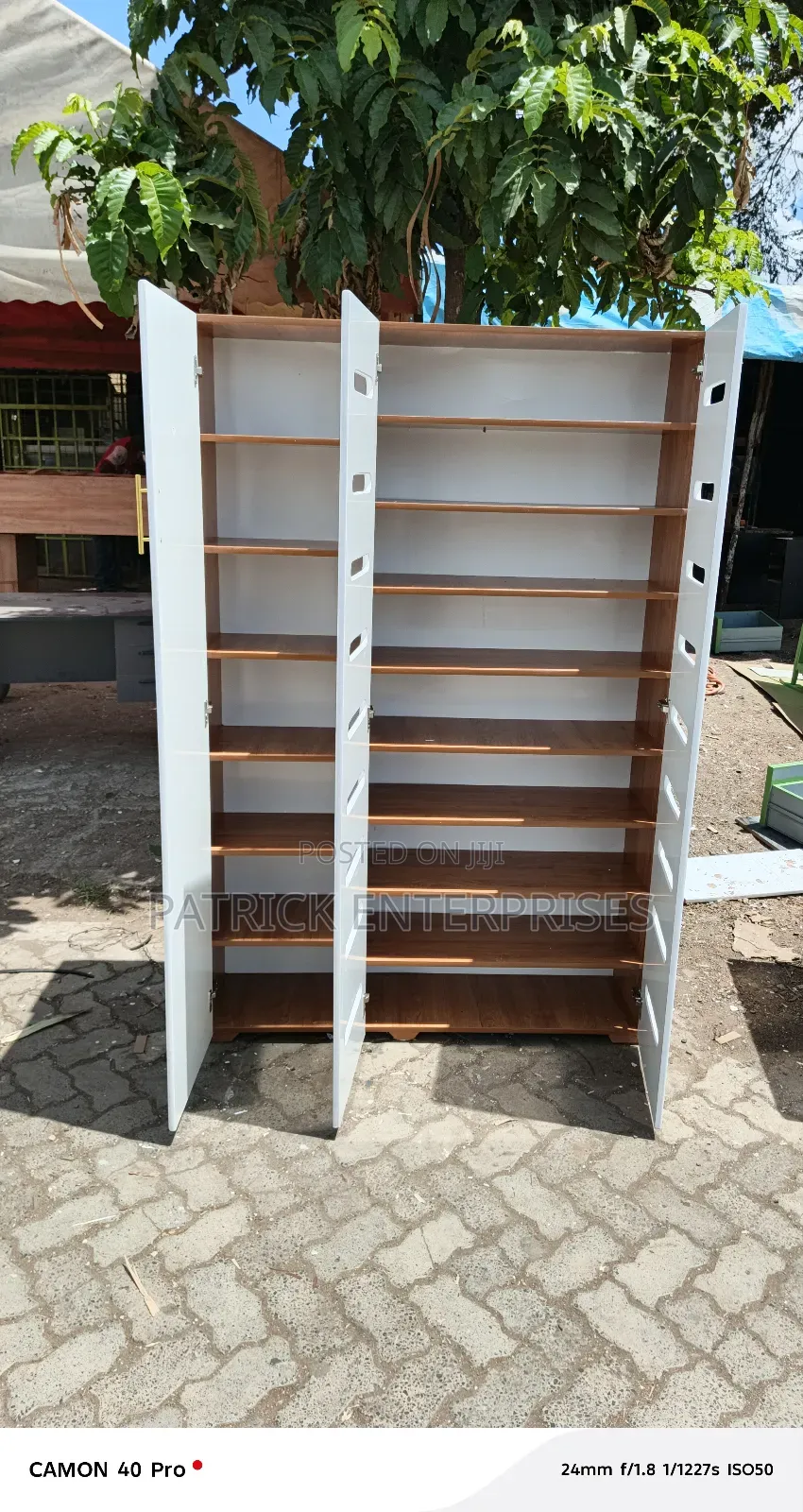 Modern Wooden Shoe Rack With Doors 4 Fitt Length, 6 Fitt Height