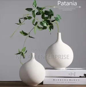 Minimalist Brushed Ceramic Vase With a Matte Finish