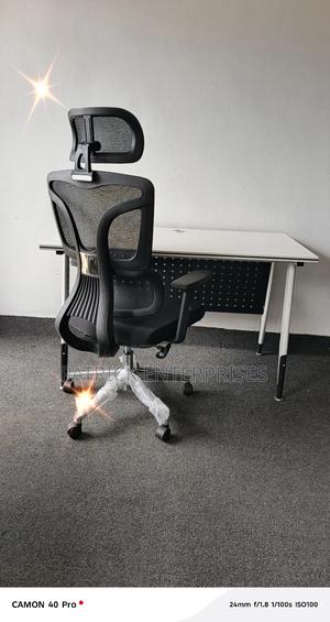 Modern Imported Metallic It Table+ Orthopedic Double Back Chair