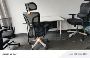 Modern Imported Metallic It Table+ Orthopedic Double Back Chair